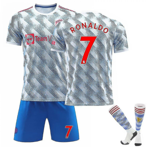 Cristiano Ronaldo 7 Manchester fotbollströja kostym för barn Kids 16(90-100CM)
