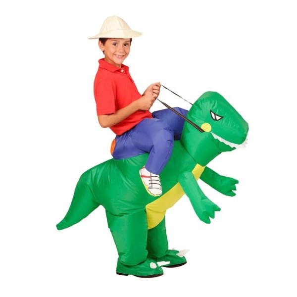 Uppblåsbar Dinosaur Kids kostym T Rex Dino Rider Outfit