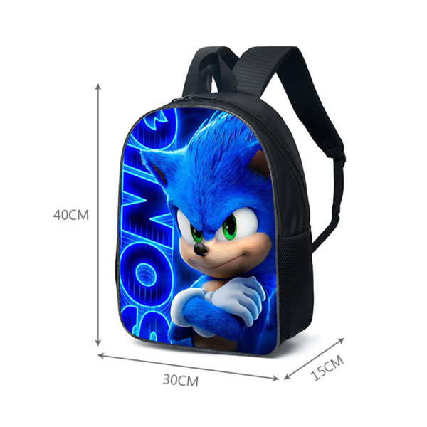 Sonic ryggsäck Stor skola tecknad ryggsäck handväska A