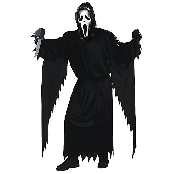 Scary Scream Ghost Face Cosplay Kostume Børn Halloween Party Fancy Dress Outfits Til Drenge Og Piger 8-10 Years