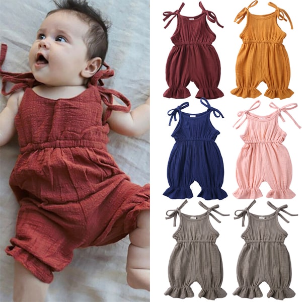 Toddler Baby Strappy Bodysuit Outfits Rompers cm Grey 110