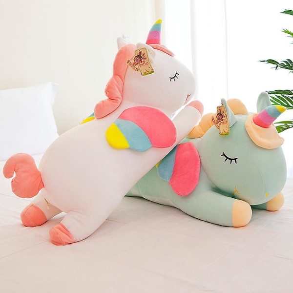 Luova enkeli Unicorn Doll Rainbow Pony Pehmolelu tyynylahja White 30cm