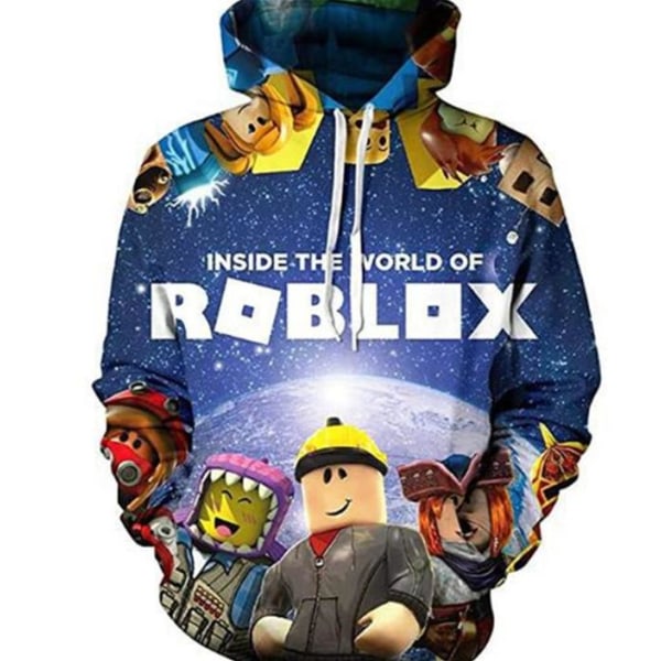 ROBLOX 3d print til børn hættetrøje jakke frakke langærmede tegneserieoverdele E 0 E 120cm