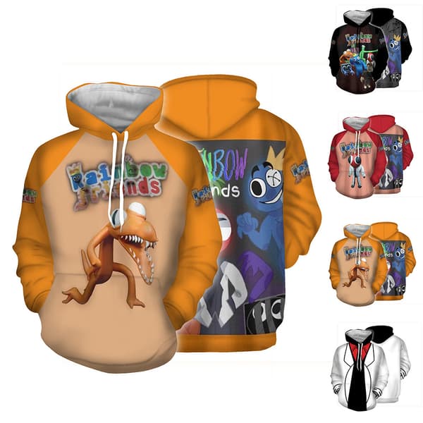 Roblox Rainbow Friends Barn Hooded Pullover Jacka Present Vinter D 120cm
