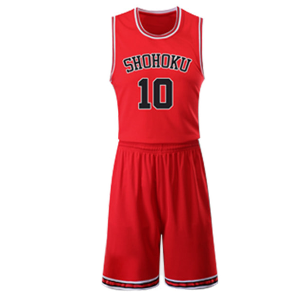 SLAM DUNK cosplay Hanamichi Sakuragi -asut ja Rukawa Kaede Red-brown XXL