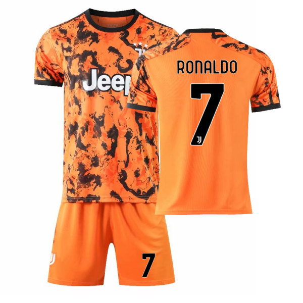 Fodboldsæt Fodboldtrøje Træningstrøje Sæt 21/22, Juventus Away Orange Fodboldtrøje, XL