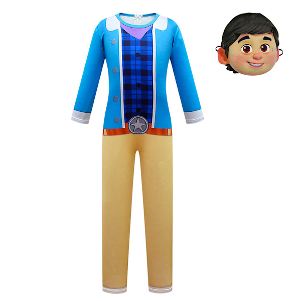 4-8-vuotiaat Kids Dinosaur Ranch Cosplay-asu Haalarit+hattu+naamio 140cm
