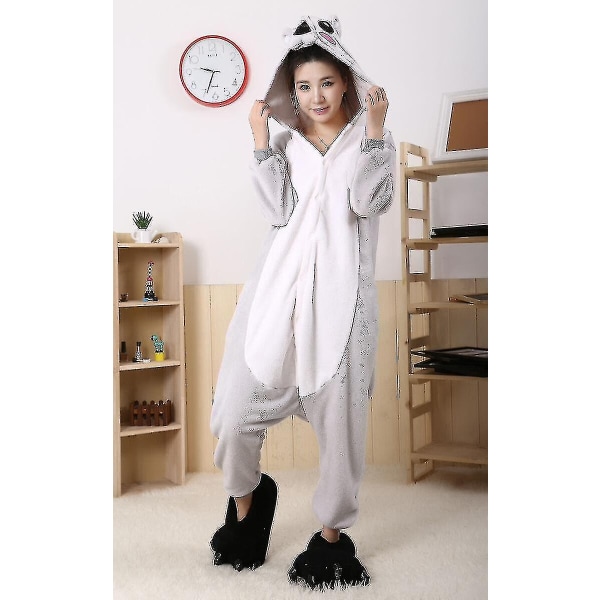 Halloween Unisex Onesie Kigurumi Karnevalskostyme Hettegensere Pyjamas Sleep Wear-9-1 - Perfet Grå Koala 0 Gray Koala S for 150-160cm