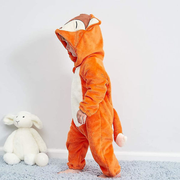 Unisex-vauvan talvi-syksy-flanellihuppu Cosplay (koko, väri: 80cm-kettu