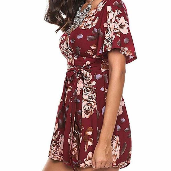 Playsuits Casual Bohemian Print V-hals Jumpsuits Beach Girls S