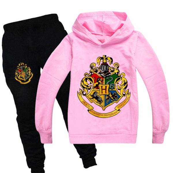 Barn Harry Potter Hoodie Sweatshirt Byxor Träningsoverall Sport Set pink 150cm