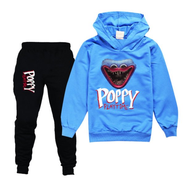 Poppy Playtime Kid Print Träningsoverall Set Hoodie + Byxor blue 130cm