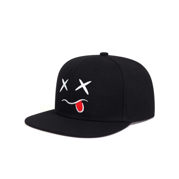 Smile Face Baseball Cap Snapback Platt Män Kvinnor Hip Hop Rap Spöke Broderi Hatt A