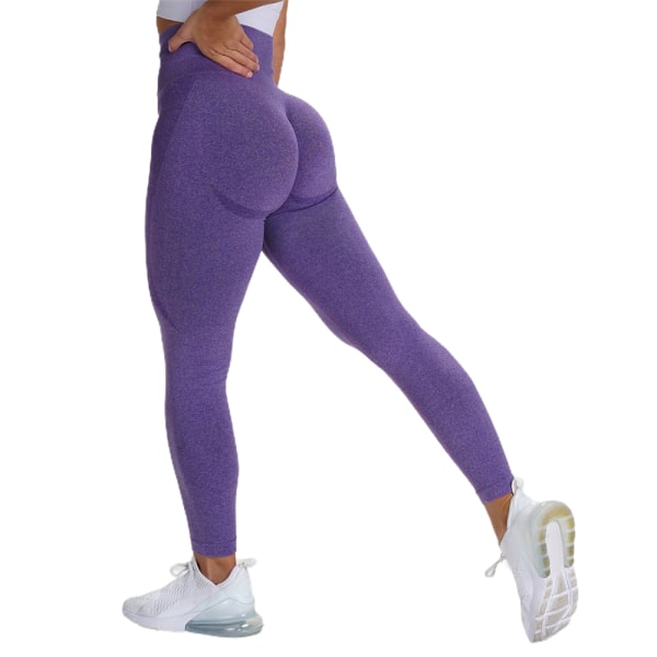 Dam Sexiga Yogabyxor Sport Fitness Byxor Leggings Gym Workout purple L
