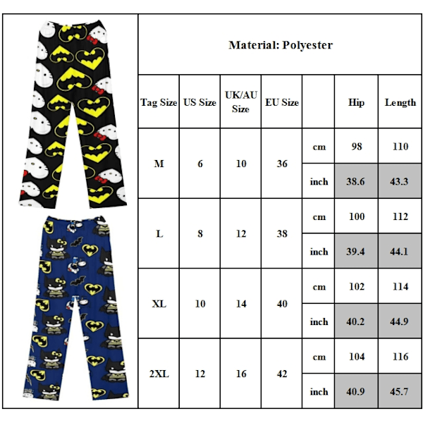 Anime Cartoon Pyjamasbyxor för Kvinnor och Flickor - Söta Kattmönster, Mjuka och Bekväma Loungebyxor, Sömnkläder A M