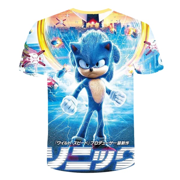 Sonic Hedgehog 3D T-shirt Game Present Kortärmad Toppar Kid Boy D 100cm