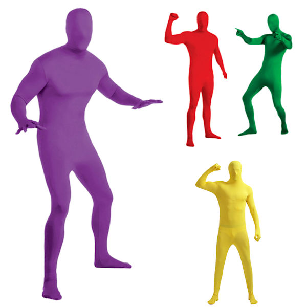Andningsbar Stretch Bodysuit för Vuxna Osynlig Morph Suit Halloween Party Kostym Red 140cm