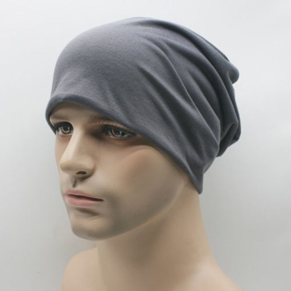 Man Lady Pipo Jersey Puuvilla Ohut hattu Neulottu yksivärinen lippis Dark Grey
