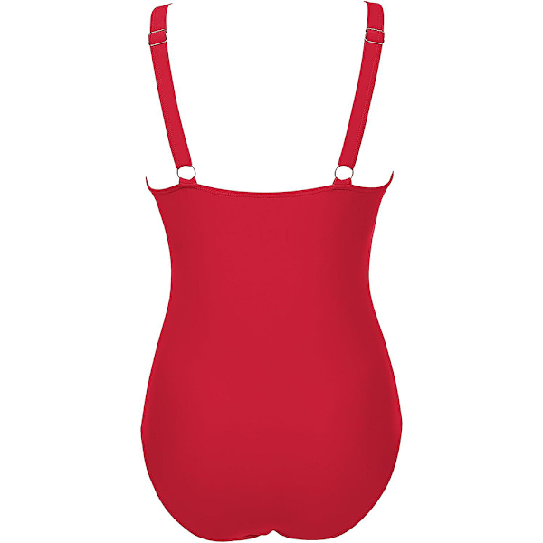 Dame Polstret Monokini Badetøj Hel Badedragt Mavekontrol Strandtøj Red M