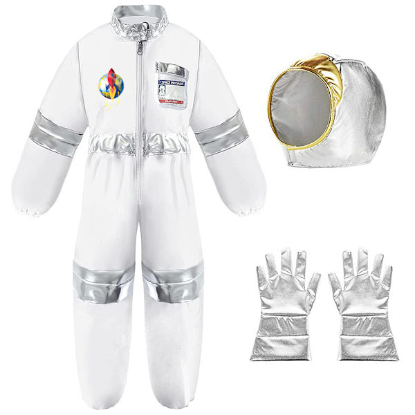 Astronautdräkt för pojkar, Cosplay Jumpsuit Party Fancy Outfit Set Halloween L