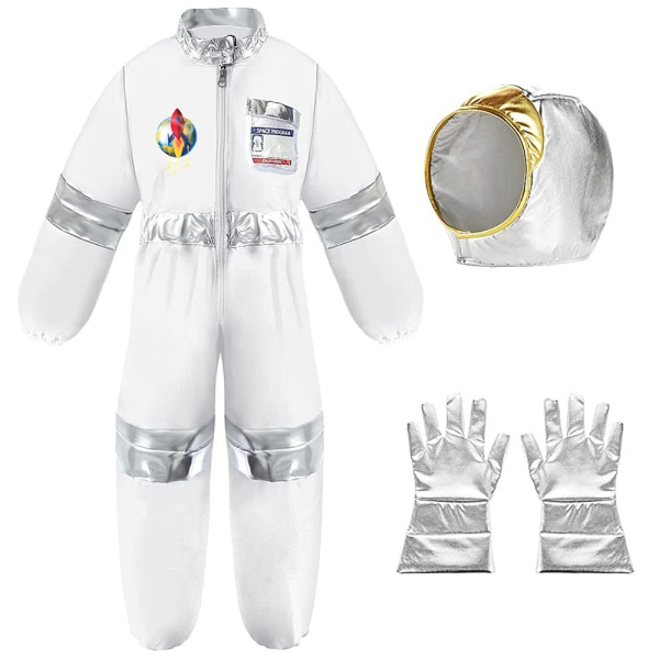 Barn Pojke Astronaut Kostym Cosplay Jumpsuit Party Fancy Outfit Set Halloween S