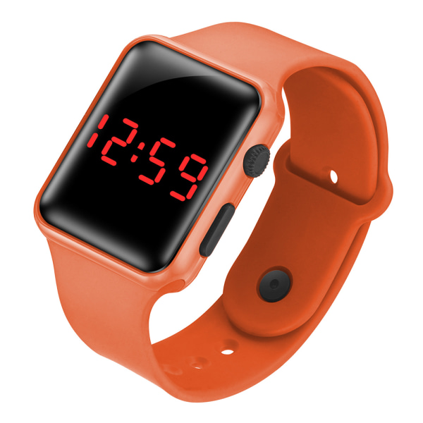 LED Kvadratisk Elektronisk Digital Smartwatch Sportarmband orange