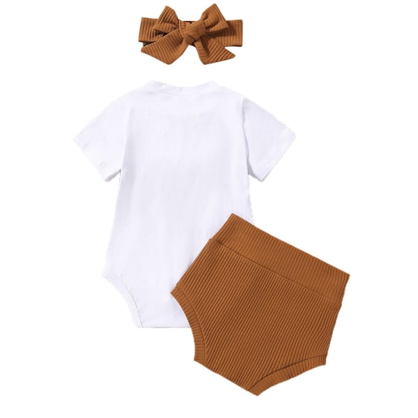 Baby Påsk Kläder Set Kortärmad Jumpsuit Shorts Outfits 90cm