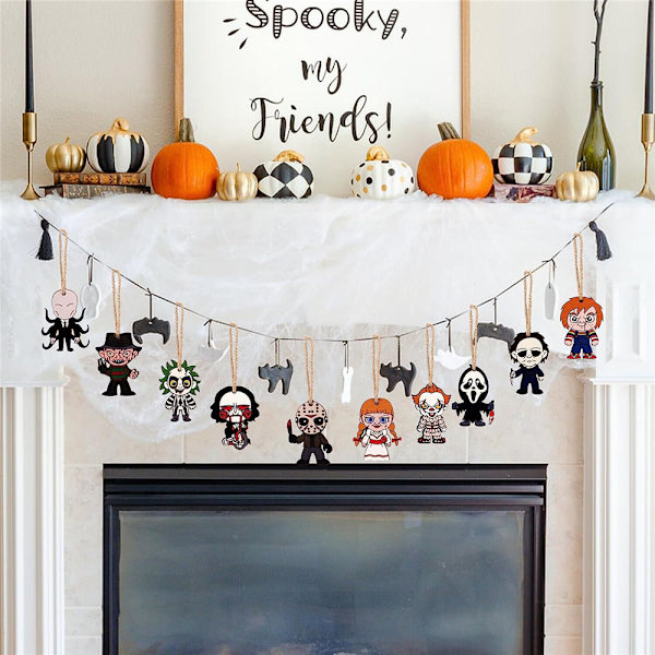 10 kpl Halloween puisia riipuksia, puun koristeita 10PCS