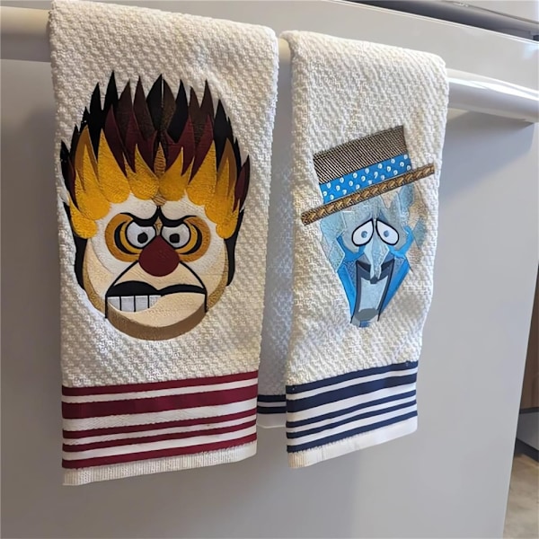 Värme- och Snömisse Julhandduk 60x40cm Broderad Stor Bomulls Handduk Julhandduk Badrum Juldekoration A