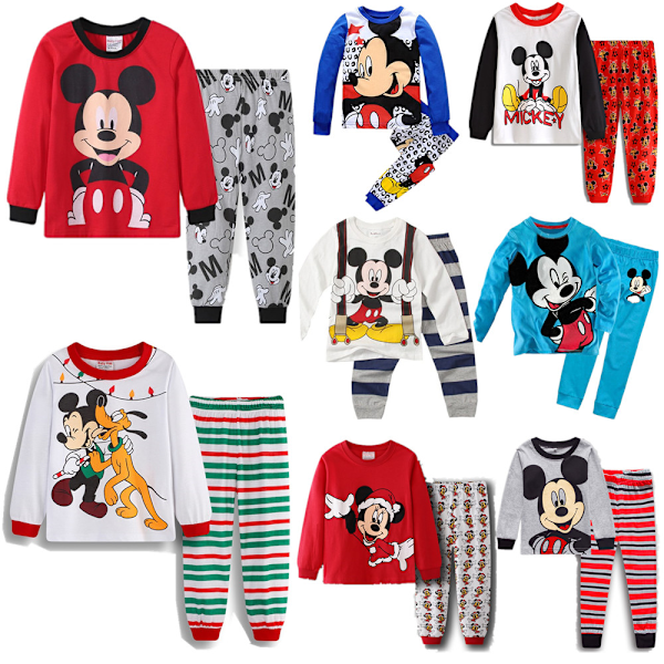 Mickey Pojkar Pyjamas Barn Pojkar Flickor 2st Set Långärmad Tryck Toppar+ Byxor Tryck Kläder Pyjamas & Vardagskläder Barnpresent #4 95cm