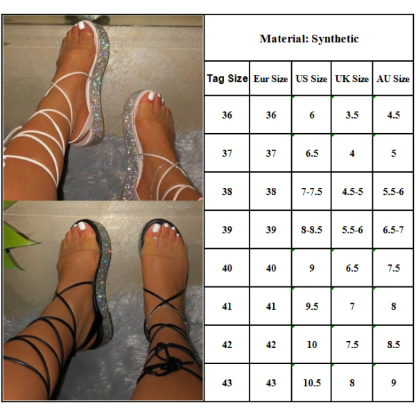 Sexiga Kvinnor bandage höga platta sandaler White 36 074f | White | 36 |  Fyndiq