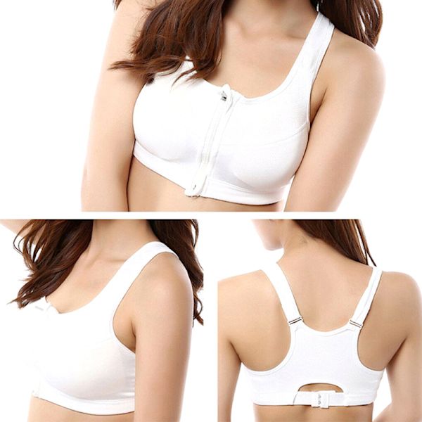 Racerback Naisten Alusvaatteet Vetoketjullinen Etu-BH Grey M