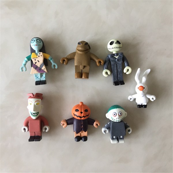7 st The Nightmare Before Christmas Jack Skellington Figuriner 7pcs
