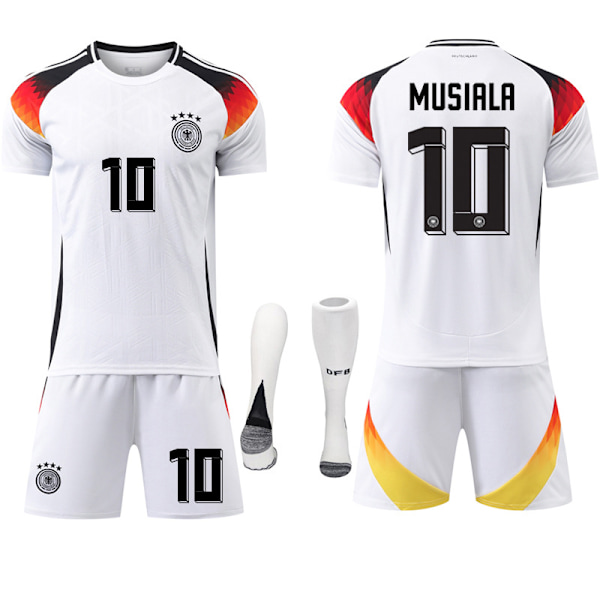 2024 Europeiska Mästerskapet Tysklands Hemmatröja Barn Fotbollströja Kit #10 MUSIRLR Fotbollsdräkter Pojkar Träningsdräkt 22