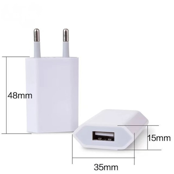 USB power från 230v till 5v USB typ A Ho 1a, 5w kompatibel med Iphone White