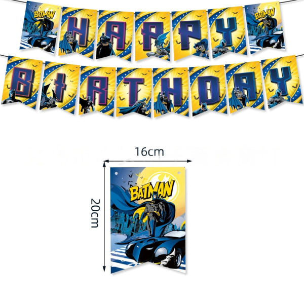 Batman festdekorationer Tecknat tema födelsedagsfest tillbehör