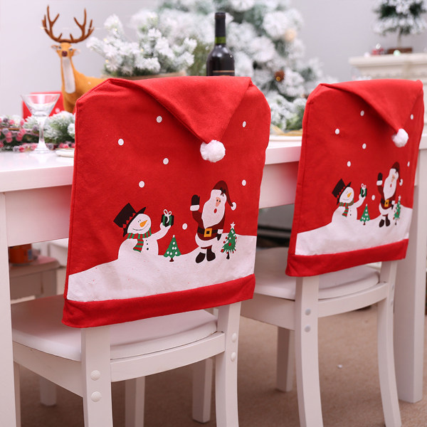 2 st Jul Matsalsstolsöverdrag Ornament för Jul 2pcs