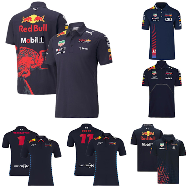 Red Bull Racing Kortärmad F1 Herr Elastan Pikétröja #2 S