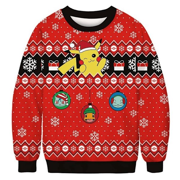 Kvinder langærmet juleprintet trøje Casual sweatshirt Xmas L