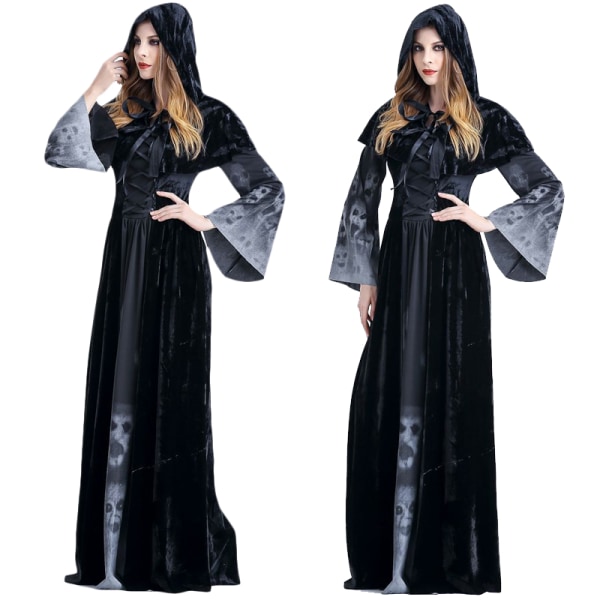 Kvinnor Anime Cosplay Reaper Klänning Kostym Långärmade kostymer Dress M