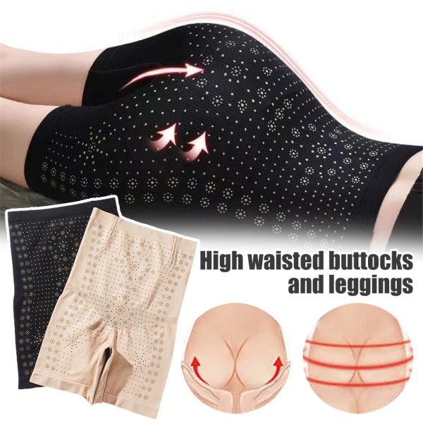 Kvinnor Butt Lifter Shapewear Hi-waist Control Panty Waist Trainer black