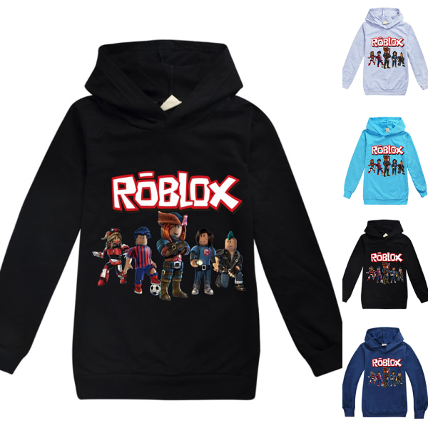 ROBLOX Kids Hoodie Jacka Kappa Långärmad Sweatshirt Julpresent black 130cm