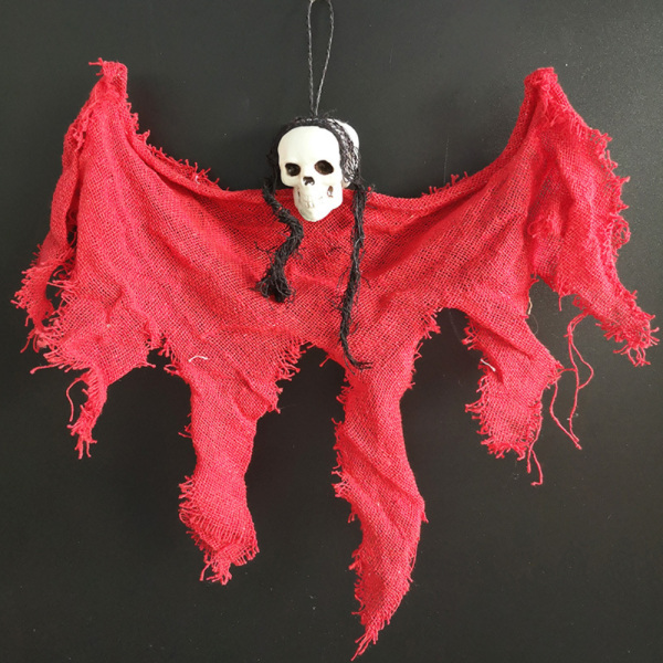 Pääkallo Roikkuva Kummitus Kauhu Halloween Juhlat Talon Koriste Rekvisiitta red