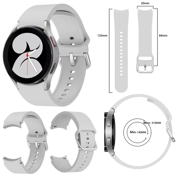 För Samsung Galaxy Watch Byte av plast/silikonrem white