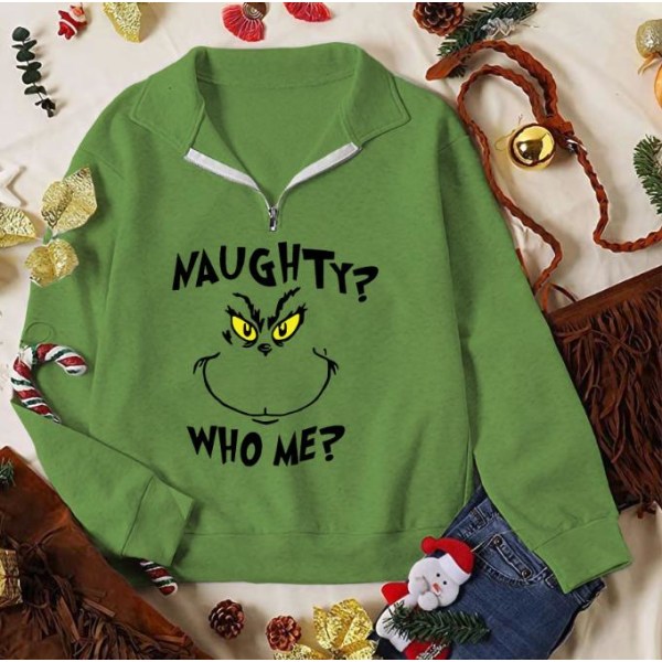 Grinch Jul Dame Mode Afslappet Sweatshirt Toppe D XL
