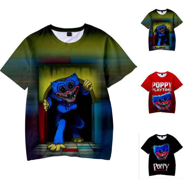 Kid Poppy Playtime T-shirt med tecknat print Kortärmad Casual Topp B 160cm
