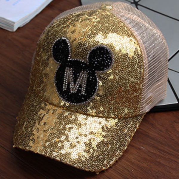 Pojkar Flickor Keps Mickey Minnie Mouse Justerbar Solhatt Gold