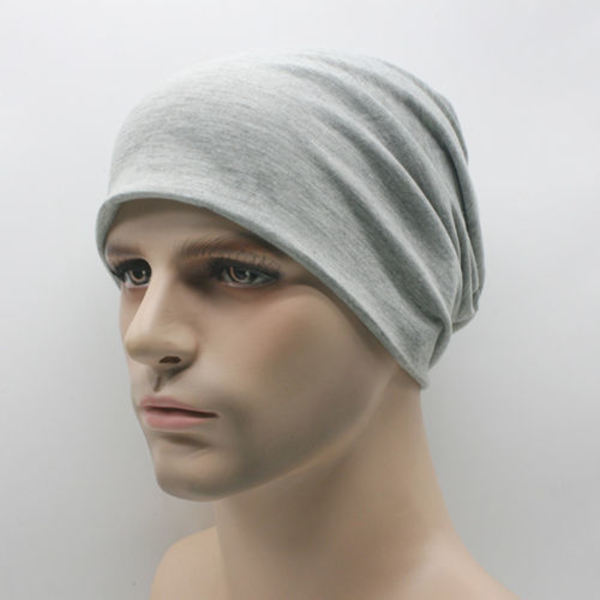 Man Lady Pipo Jersey Puuvilla Ohut hattu Neulottu yksivärinen lippis Light Grey