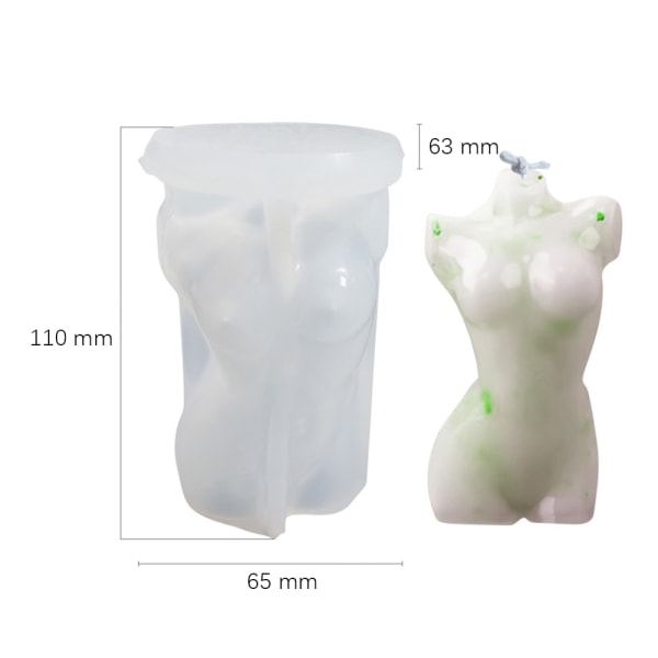 3D kroppsstearinljusform Silikonformkonstdesign #1