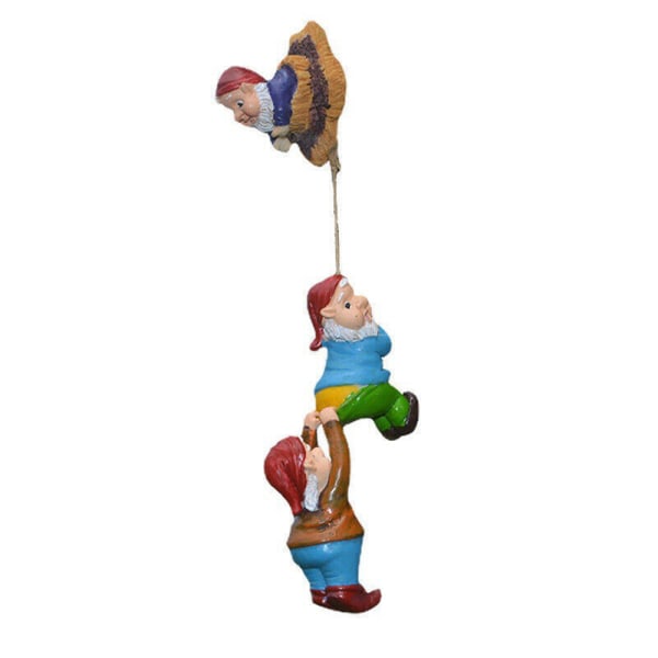 Utomhus klättring Gnome hängande rep Ornament Staty Dekor